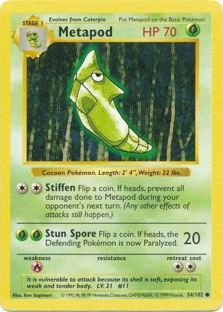 Metapod (54/102) [Base Set Shadowless Unlimited] | Good Games Adelaide SA