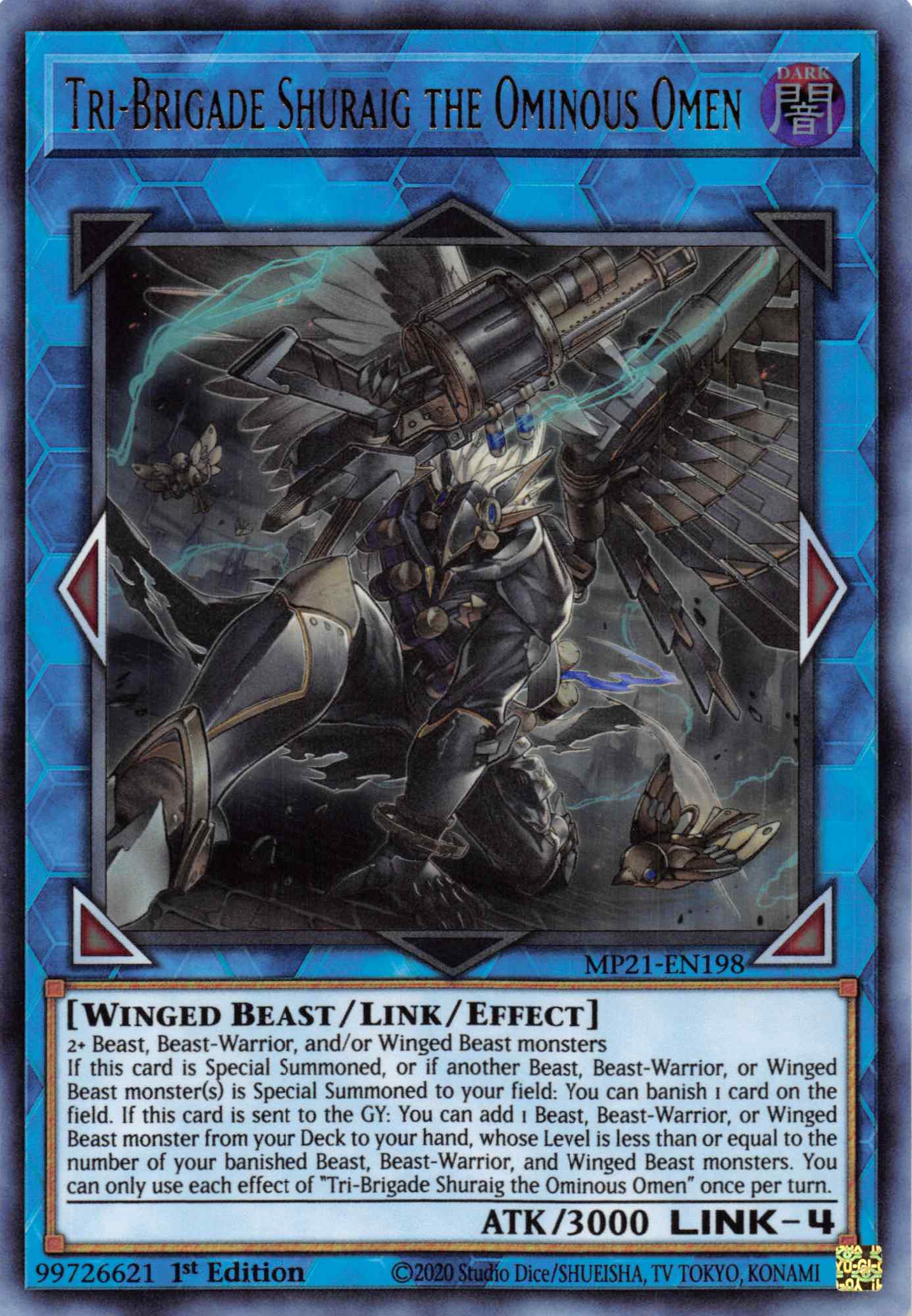 Tri-Brigade Shuraig the Ominous Omen [MP21-EN198] Ultra Rare | Good Games Adelaide SA