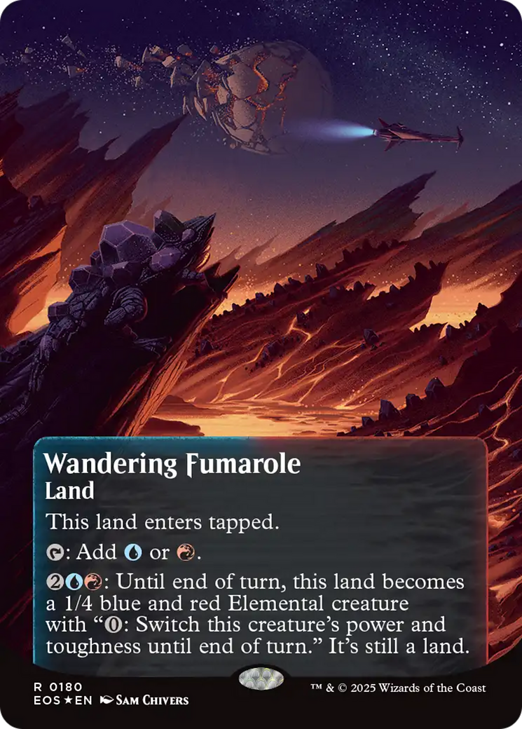Wandering Fumarole (0180) (Borderless) (Galaxy Foil) [Edge of Eternities: Stellar Sights] | Good Games Adelaide SA