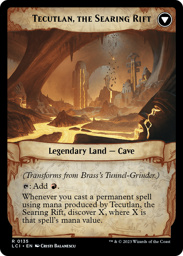 Brass's Tunnel-Grinder // Tecutlan, the Searing Rift [The Lost Caverns of Ixalan Prerelease Cards] | Good Games Adelaide SA