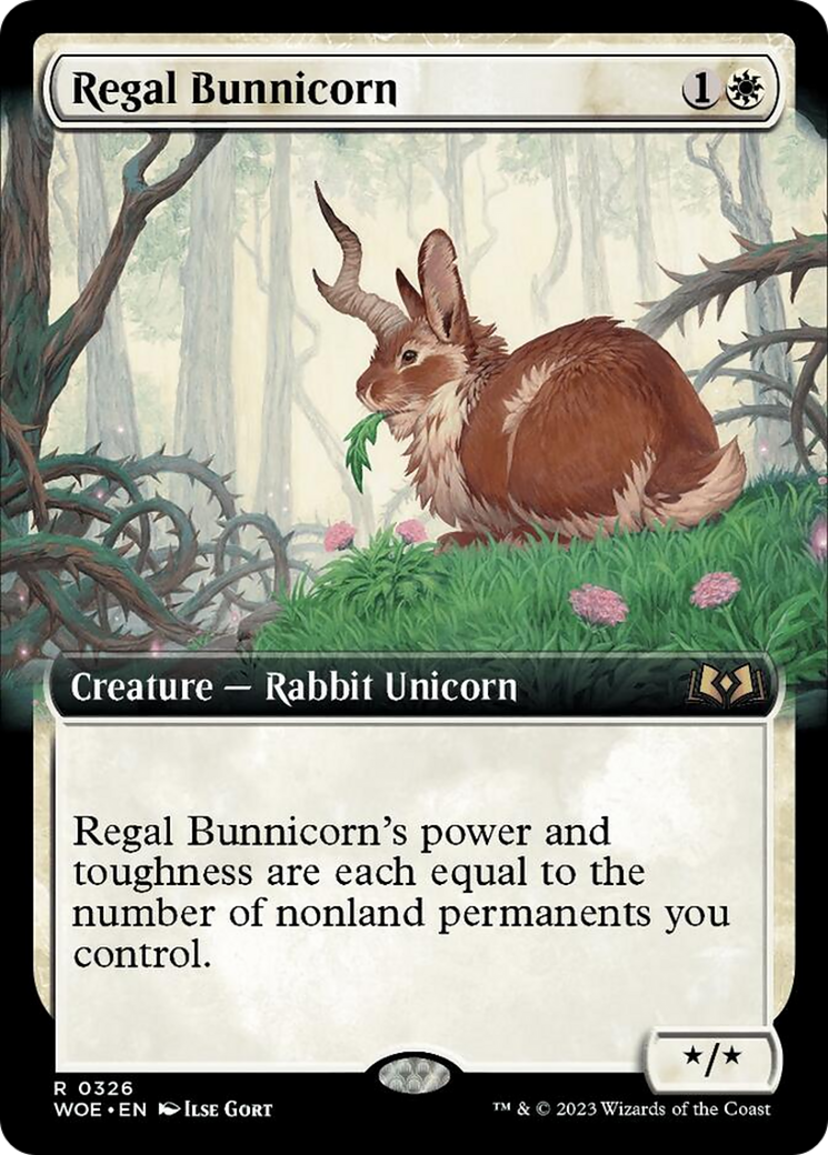 Regal Bunnicorn (Extended Art) [Wilds of Eldraine] | Good Games Adelaide SA