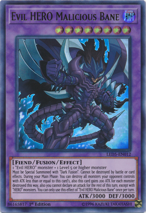 Evil Hero Malicious Bane [LED5-EN012] Ultra Rare | Good Games Adelaide SA