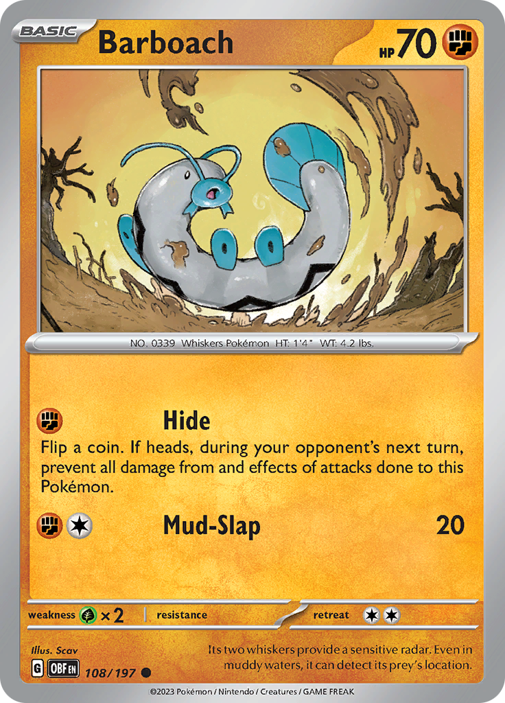 Barboach (108/197) [Scarlet & Violet: Obsidian Flames] | Good Games Adelaide SA
