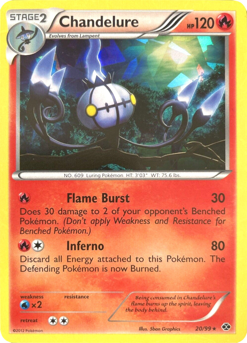 Chandelure (20/99) (Cracked Ice Holo) [Black & White: Next Destinies] | Good Games Adelaide SA