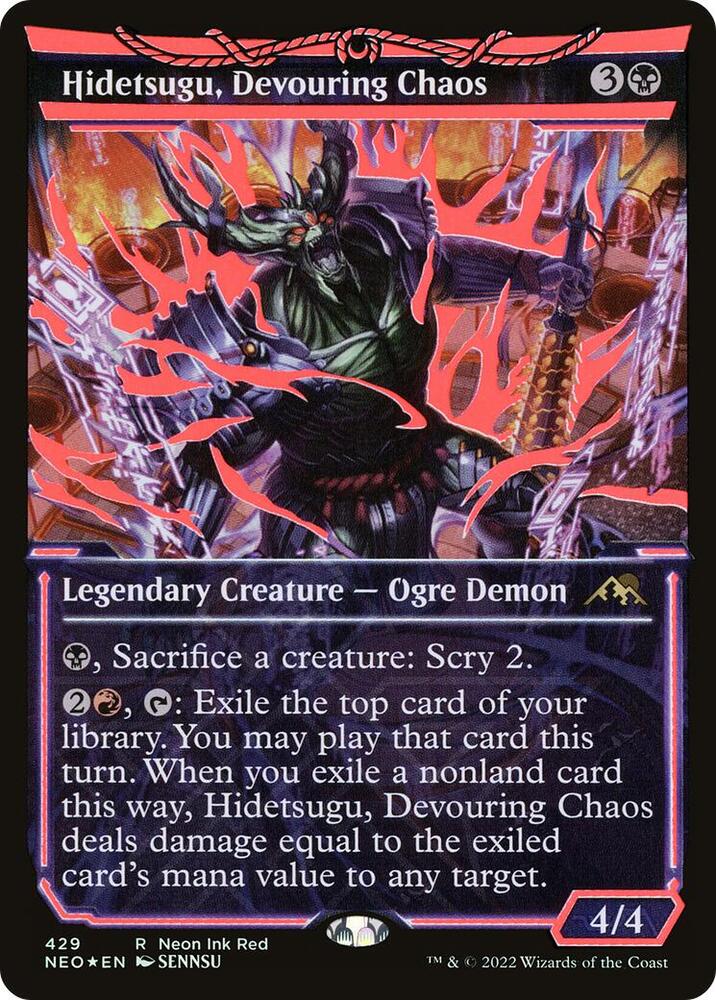 Hidetsugu, Devouring Chaos 429 (Kamigawa: Neon Dynasty)  - Showcase Foil | Good Games Adelaide SA