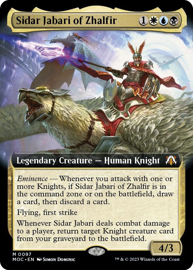 Sidar Jabari of Zhalfir 97 (Commander: March of the Machine)  - Extended Art Foil | Good Games Adelaide SA