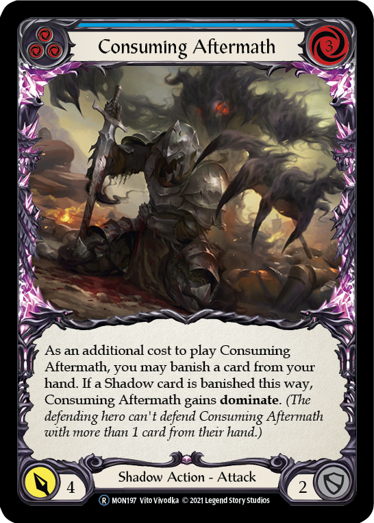 Consuming Aftermath (Blue) [U-MON197-RF] Unlimited Rainbow Foil | Good Games Adelaide SA