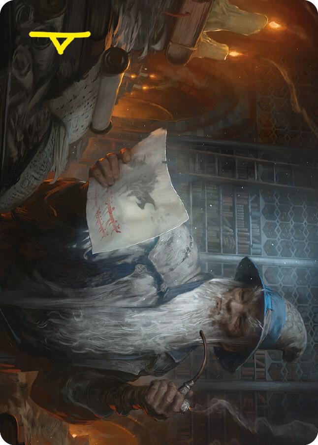 Learn from the Past Art Card Gold Stamped Signature 70 (Art Series: Universes Beyond: The Lord of the Rings: Tales of Middle-earth)  | Good Games Adelaide SA