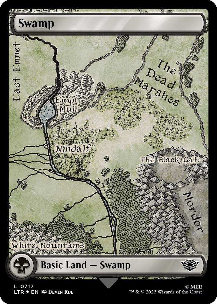 Swamp 717 (Universes Beyond: The Lord of the Rings: Tales of Middle-earth)  - Full Art Surge Foil | Good Games Adelaide SA