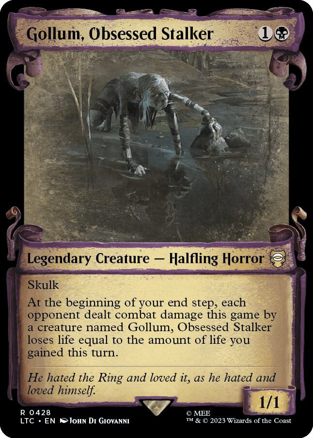 Gollum, Obsessed Stalker 428 (Commander: The Lord of the Rings: Tales of Middle-earth)  - Showcase Scroll Foil | Good Games Adelaide SA