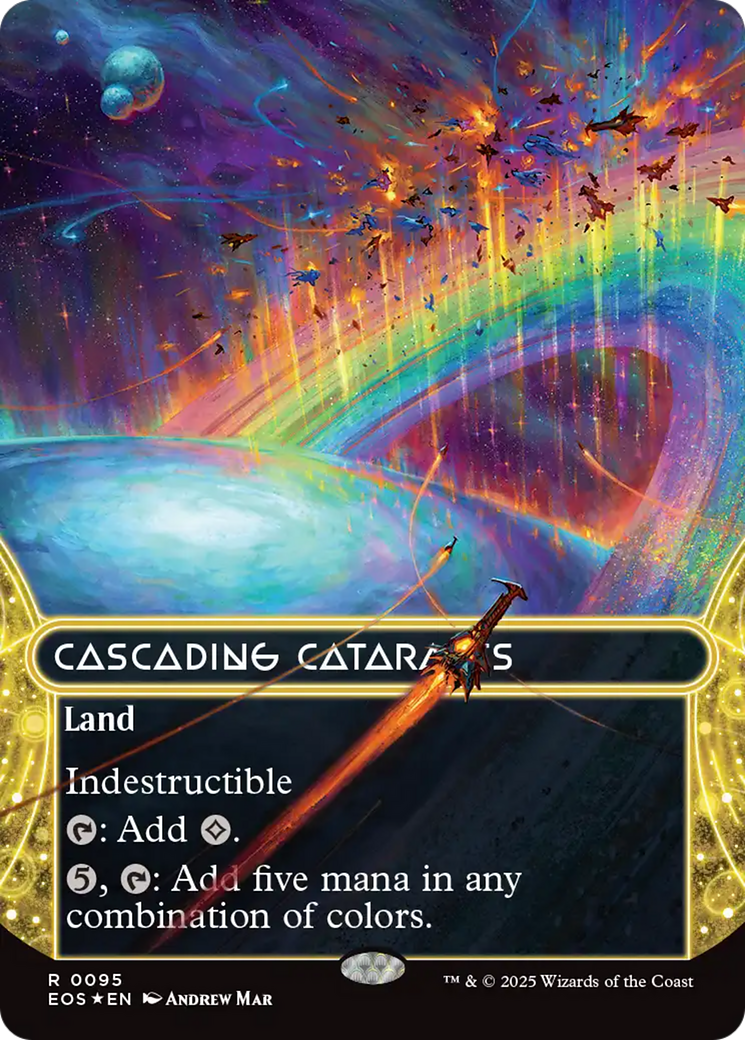 Cascading Cataracts (0095) (Borderless) (Galaxy Foil) [Edge of Eternities: Stellar Sights] | Good Games Adelaide SA