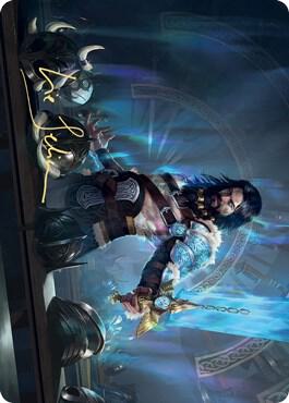 Halvar God of Battle Art Card Gold Stamped Signature 2 (Art Series: Kaldheim)  | Good Games Adelaide SA