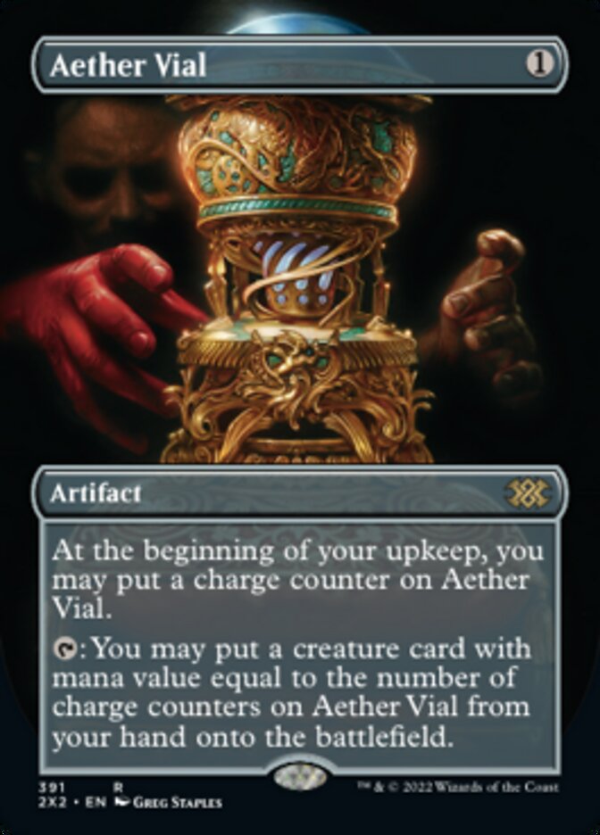 Aether Vial (Borderless Alternate Art) [Double Masters 2022] | Good Games Adelaide SA