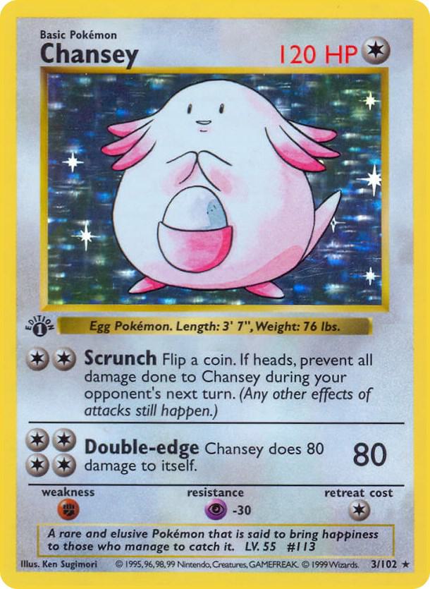 Chansey 003/102 (Base Set (Shadowless))  - 1st Edition Holofoil | Good Games Adelaide SA
