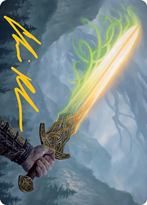Sword of Hearth and Home Art Card Gold Stamped Signature 64 (Art Series: Modern Horizons 2)  | Good Games Adelaide SA