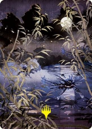 Swamp 297 Art Card Gold Stamped Signature 81 (Art Series: Kamigawa: Neon Dynasty)  | Good Games Adelaide SA