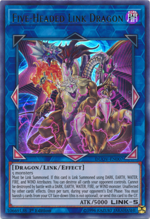 Five-Headed Link Dragon [DUOV-EN007] Ultra Rare | Good Games Adelaide SA