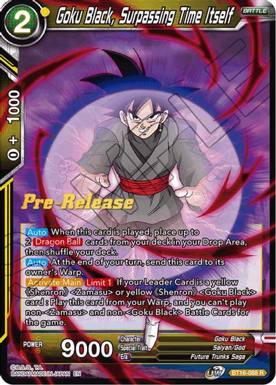 Goku Black, Surpassing Time itself (BT16-088) [Realm of the Gods Prerelease Promos] | Good Games Adelaide SA