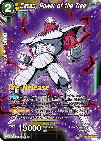 Cacao, Power of the Tree (BT15-111) [Saiyan Showdown Prerelease Promos] | Good Games Adelaide SA