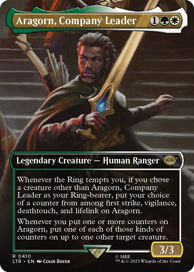 Aragorn, Company Leader 410 (Universes Beyond: The Lord of the Rings: Tales of Middle-earth)  - Borderless | Good Games Adelaide SA