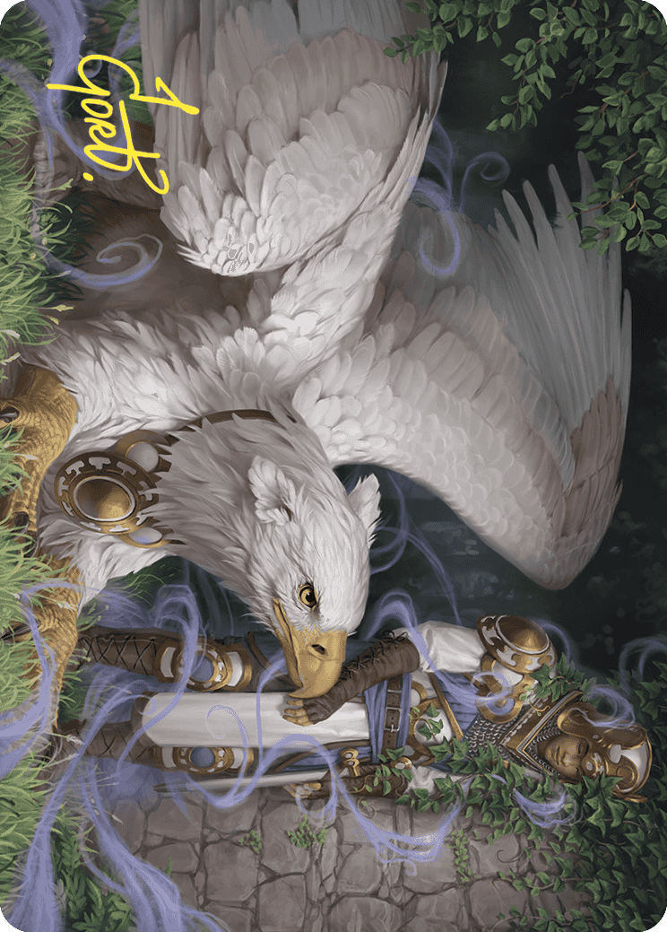 Dutiful Griffin Art Card (Gold-Stamped Signature) [Wilds of Eldraine Art Series] | Good Games Adelaide SA