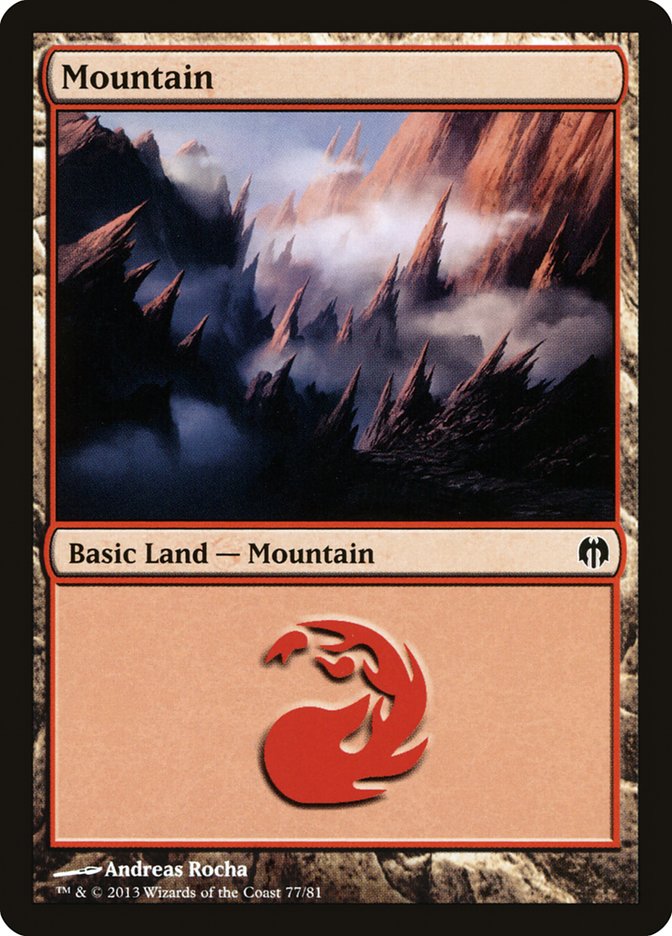 Mountain (77) [Duel Decks: Heroes vs. Monsters] | Good Games Adelaide SA