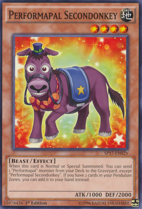 Performapal Secondonkey [SP17-EN025] Starfoil Rare | Good Games Adelaide SA
