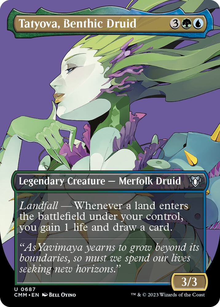 Tatyova, Benthic Druid 687 (Commander Masters)  - Borderless Foil | Good Games Adelaide SA