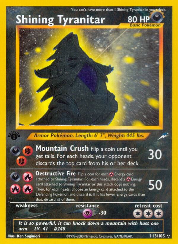 Shining Tyranitar 113/105 (Neo Destiny)  - 1st Edition Holofoil | Good Games Adelaide SA