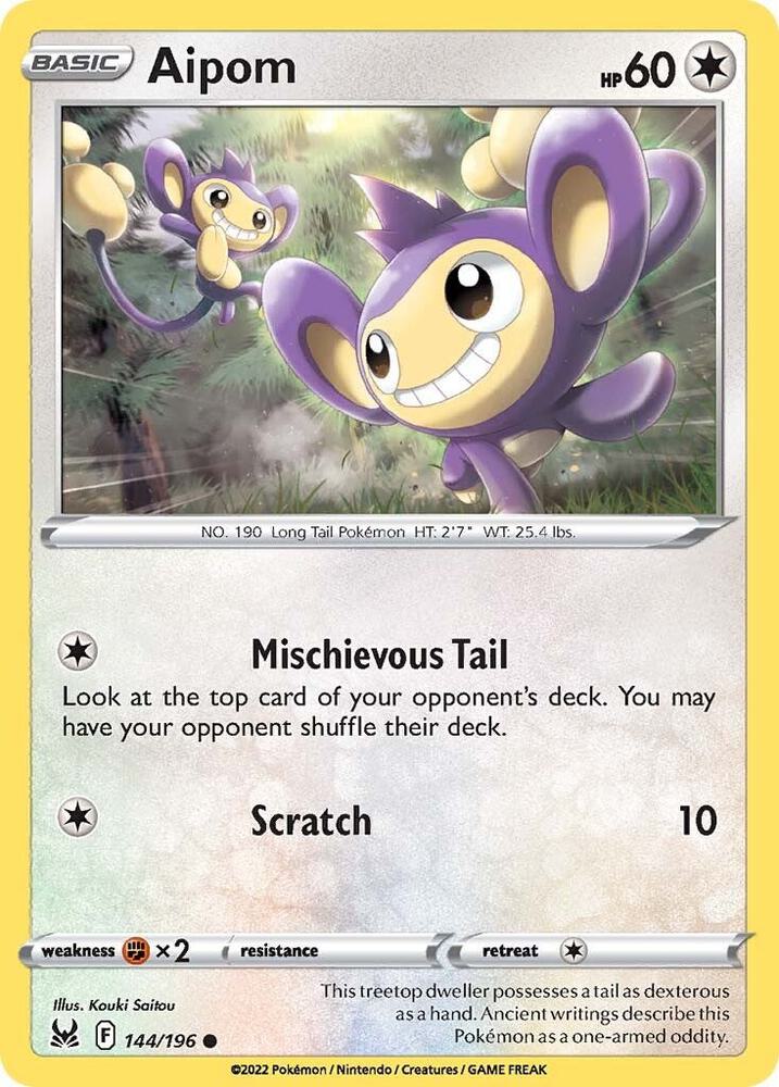 Aipom 144/196 (SWSH11: Lost Origin)  | Good Games Adelaide SA