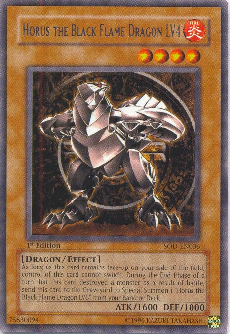 Horus The Black Flame Dragon LV4 [SOD-EN006] Rare | Good Games Adelaide SA