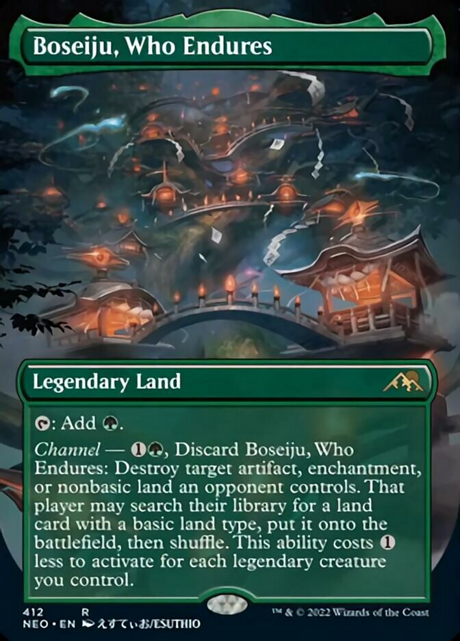 Boseiju, Who Endures (Borderless) [Kamigawa: Neon Dynasty] | Good Games Adelaide SA