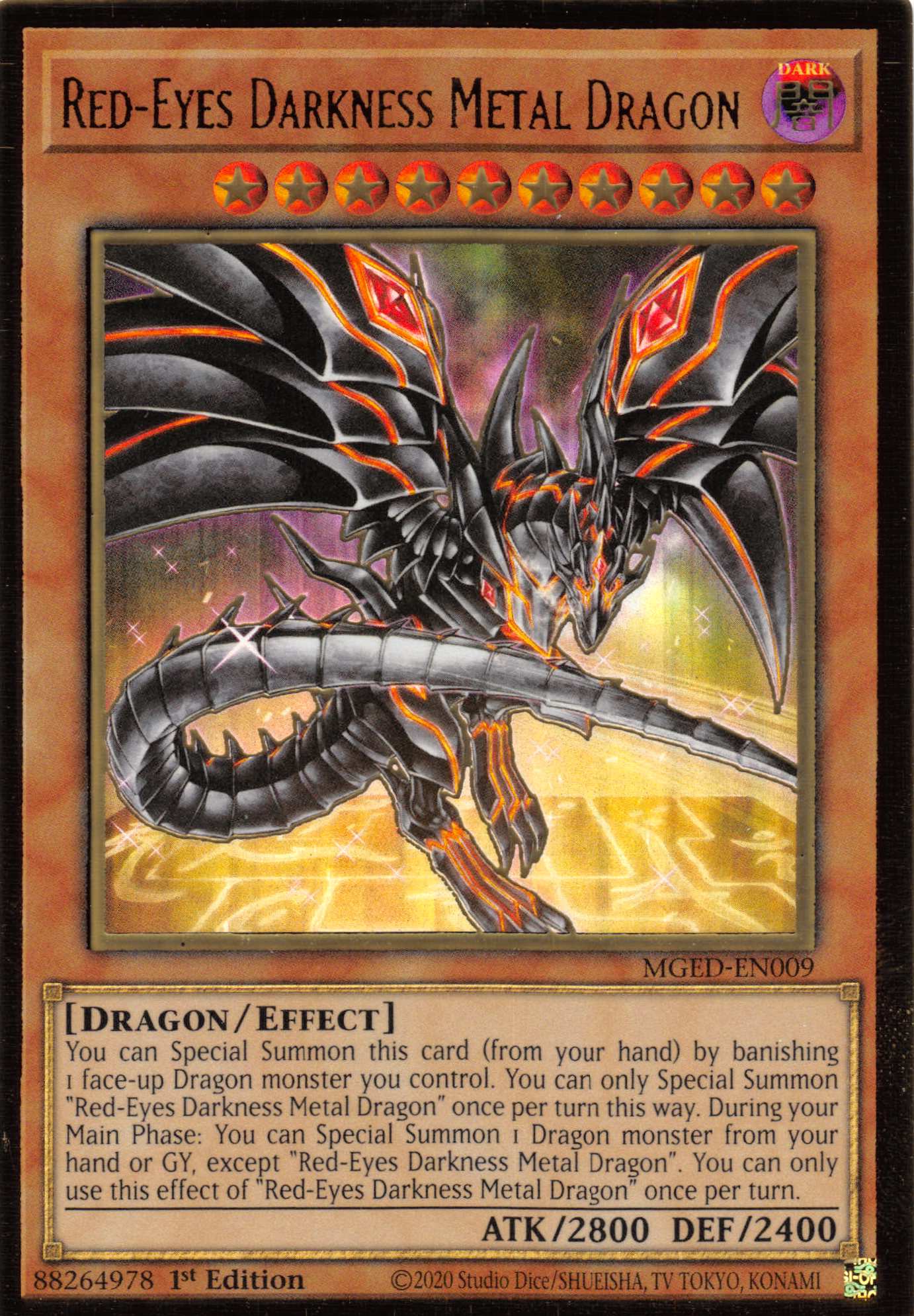 Red-Eyes Darkness Metal Dragon (Alternate Art) [MGED-EN009] Gold Rare | Good Games Adelaide SA