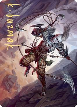 Akiri Fearless Voyager Art Card Gold Stamped Signature 74 (Art Series: Zendikar Rising)  | Good Games Adelaide SA