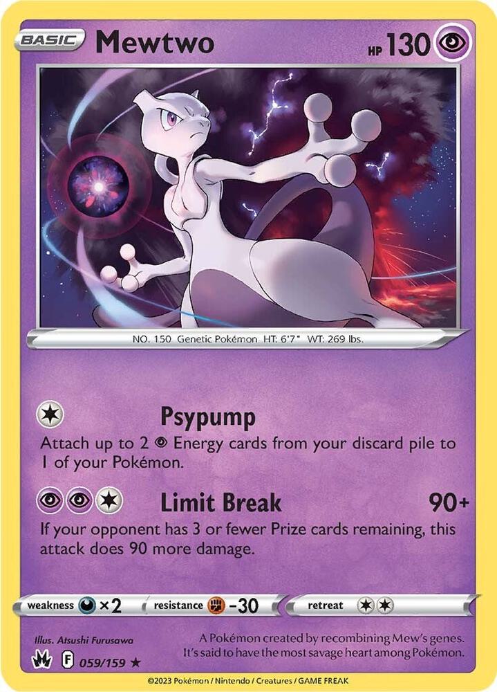 Mewtwo 059/159 (Crown Zenith)  - Holofoil | Good Games Adelaide SA