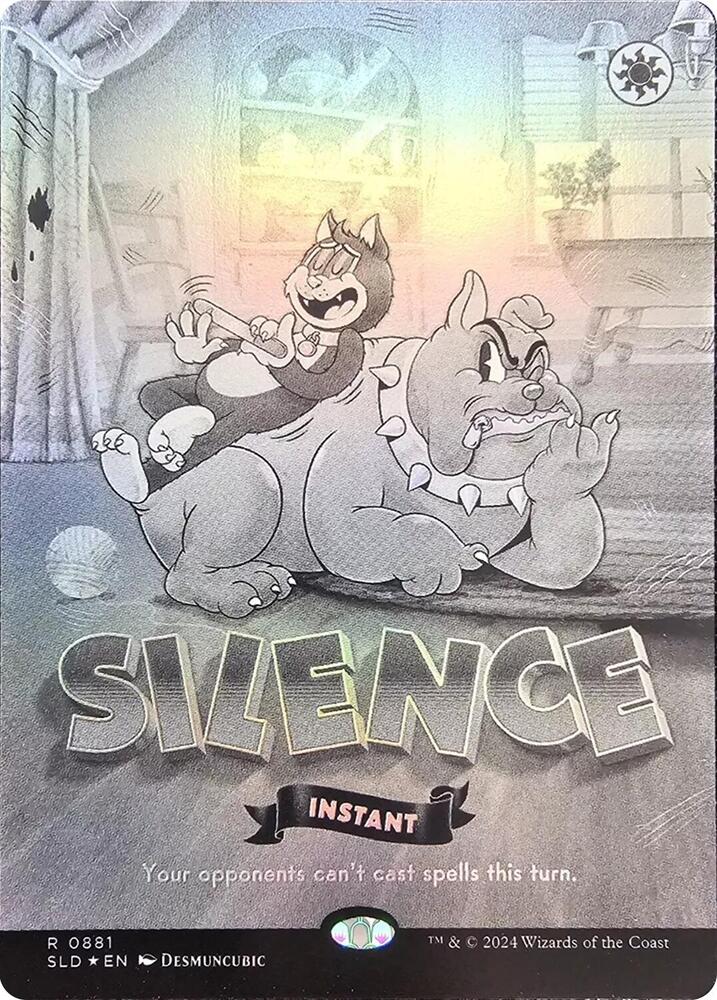 Silence 0881 Black and White Foil 881 (Secret Lair Drop Series)  - Foil | Good Games Adelaide SA