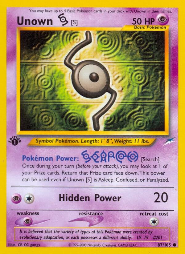 Unown S 087/105 (Neo Destiny)  - 1st Edition | Good Games Adelaide SA