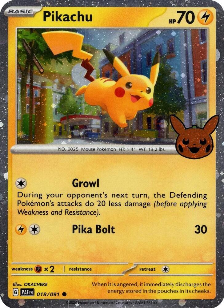 Pikachu 018/091 (Trick or Trade BOOster Bundle 2024)  - Holofoil | Good Games Adelaide SA