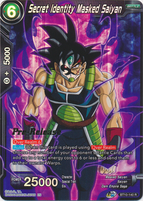 Secret Identity Masked Saiyan (BT10-140) [Rise of the Unison Warrior Prerelease Promos] | Good Games Adelaide SA