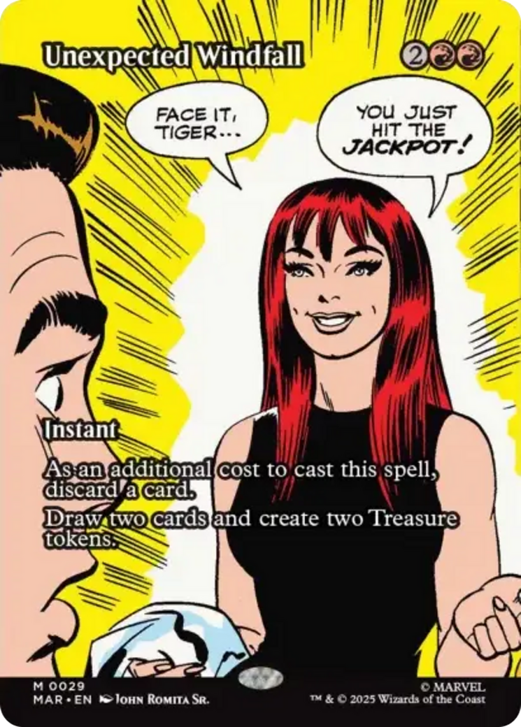 Unexpected Windfall (Borderless) [Marvel's Spider-Man: Eternal-Legal] | Good Games Adelaide SA