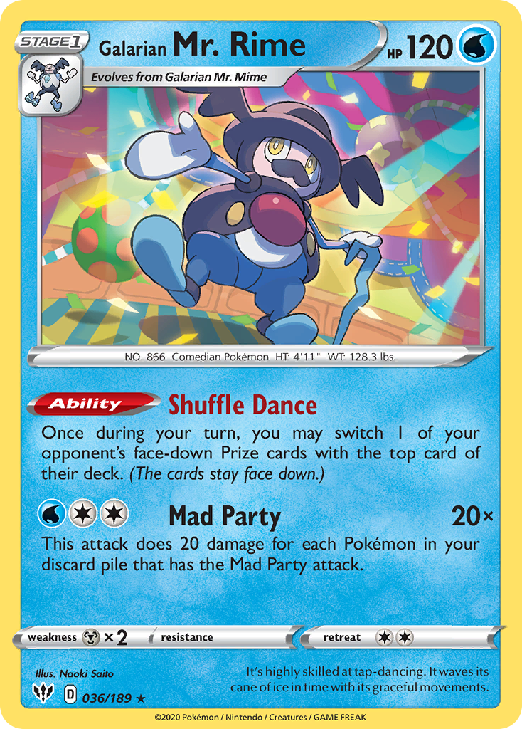 Galarian Mr. Rime (036/189) [Sword & Shield: Darkness Ablaze] | Good Games Adelaide SA