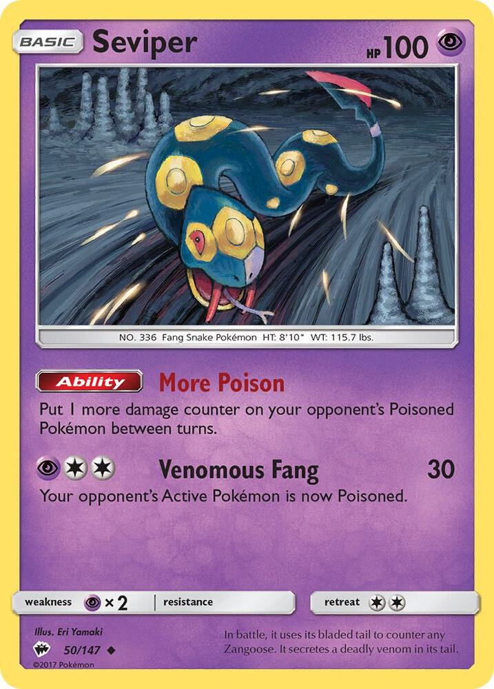 Seviper 50/147 (SM - Burning Shadows)  - Reverse Holofoil | Good Games Adelaide SA