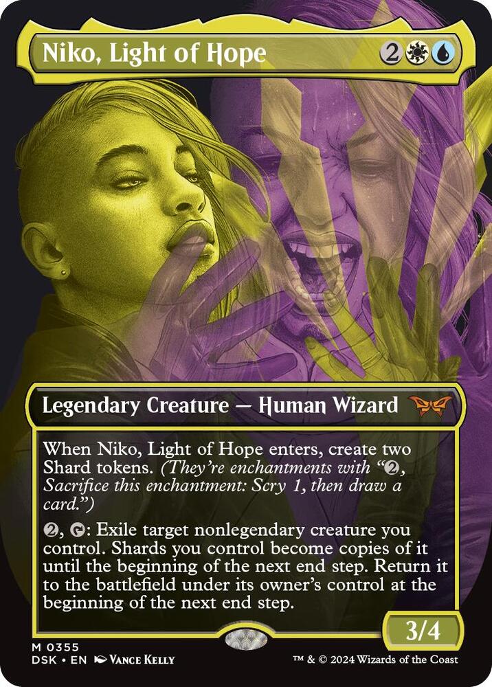 Niko, Light of Hope 355 (Duskmourn: House of Horror)  - Borderless Foil | Good Games Adelaide SA