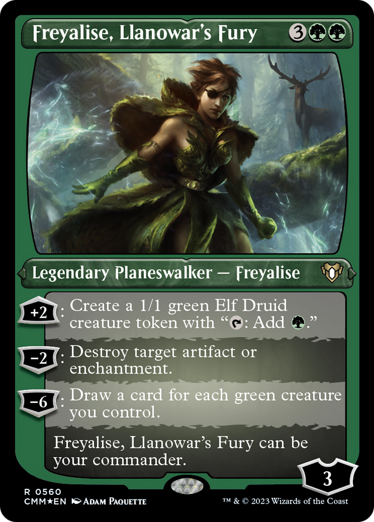Freyalise, Llanowar's Fury (Foil Etched) [Commander Masters] | Good Games Adelaide SA