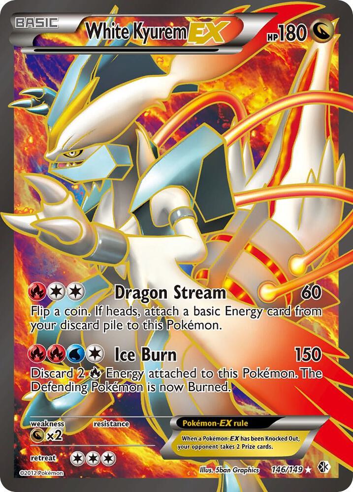 White Kyurem EX Full Art 146/149 (Boundaries Crossed)  - Holofoil | Good Games Adelaide SA