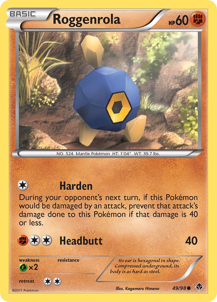 Roggenrola (49/98) (Cracked Ice Holo) (Blister Exclusive) [Black & White: Emerging Powers] | Good Games Adelaide SA