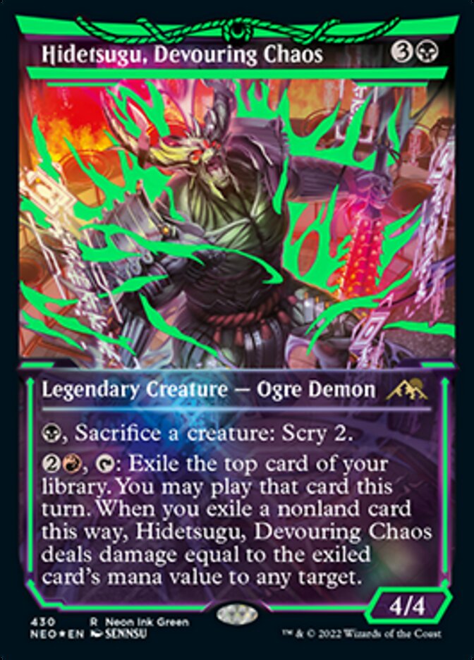 Hidetsugu, Devouring Chaos (Neon Ink Green) [Kamigawa: Neon Dynasty] | Good Games Adelaide SA