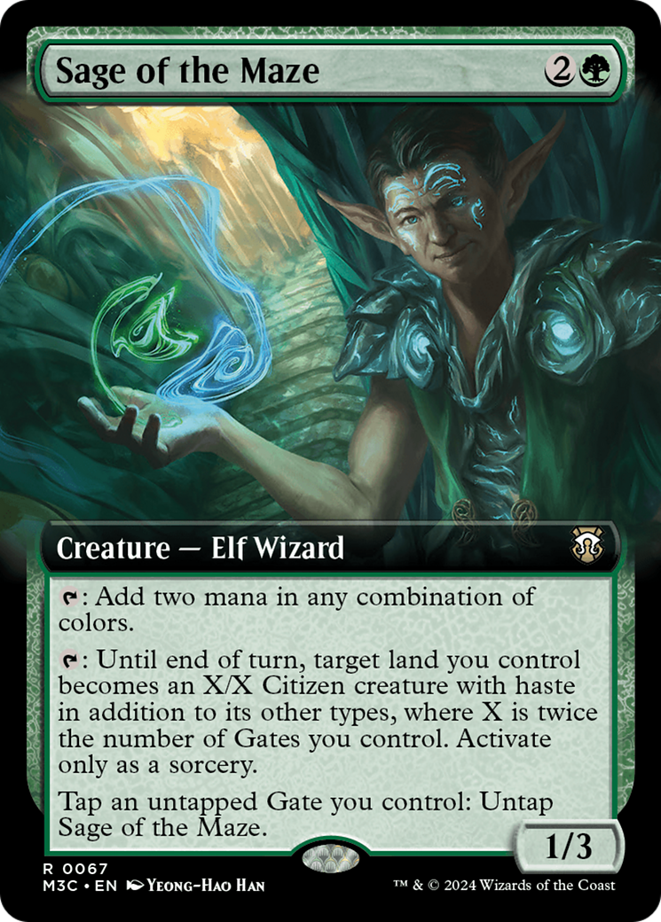 Sage of the Maze (Extended Art) (Ripple Foil) [Modern Horizons 3 Commander] | Good Games Adelaide SA