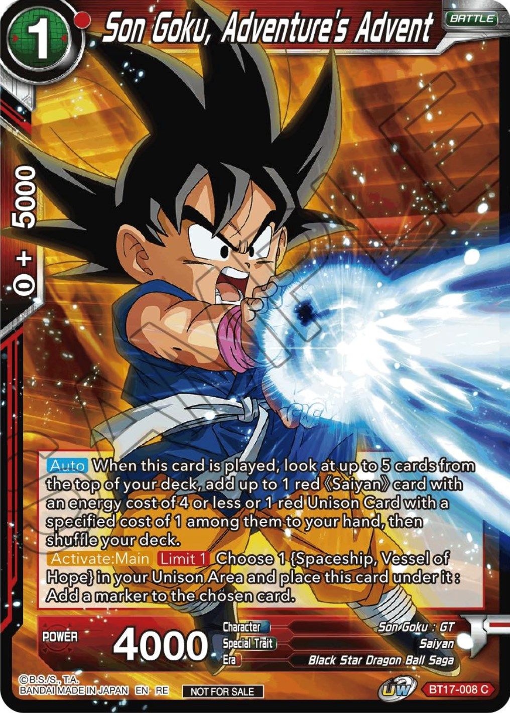 Son Goku, Adventure's Advent (Championship Selection Pack 2023 Vol.1) (BT17-008) [Tournament Promotion Cards] | Good Games Adelaide SA