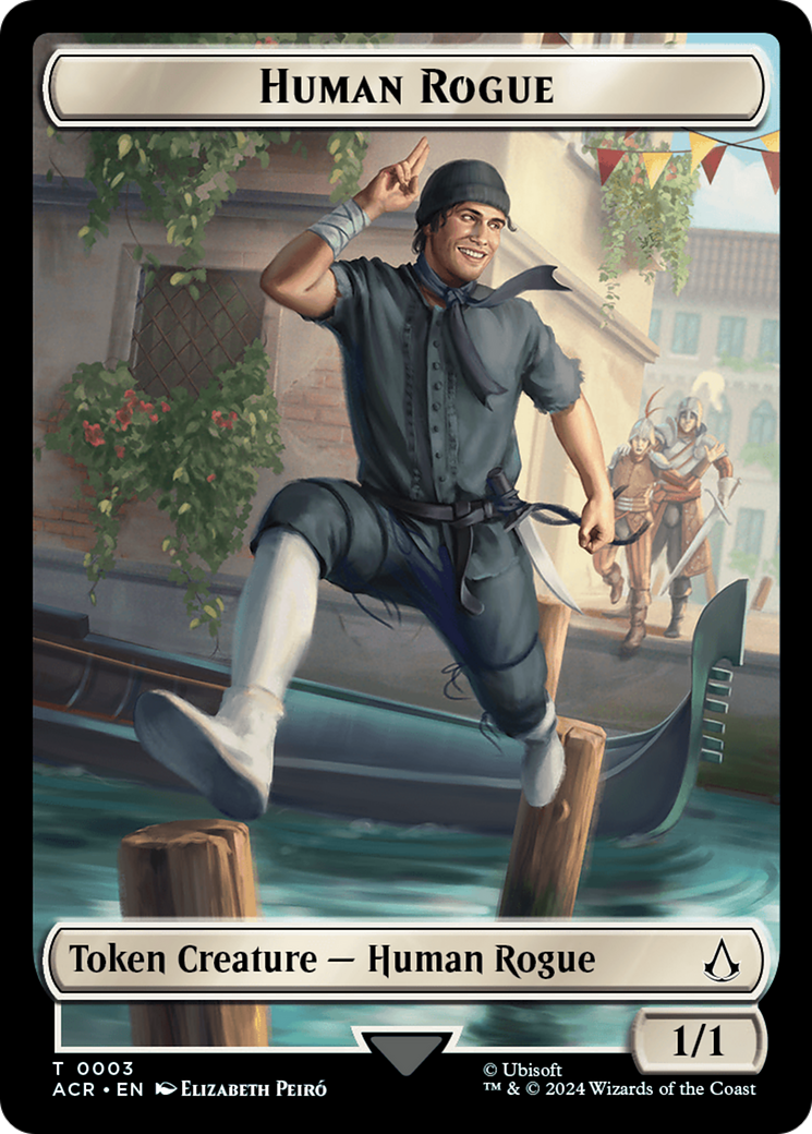 Assassin // Human Rogue Double-Sided Token [Assassin's Creed Tokens] | Good Games Adelaide SA